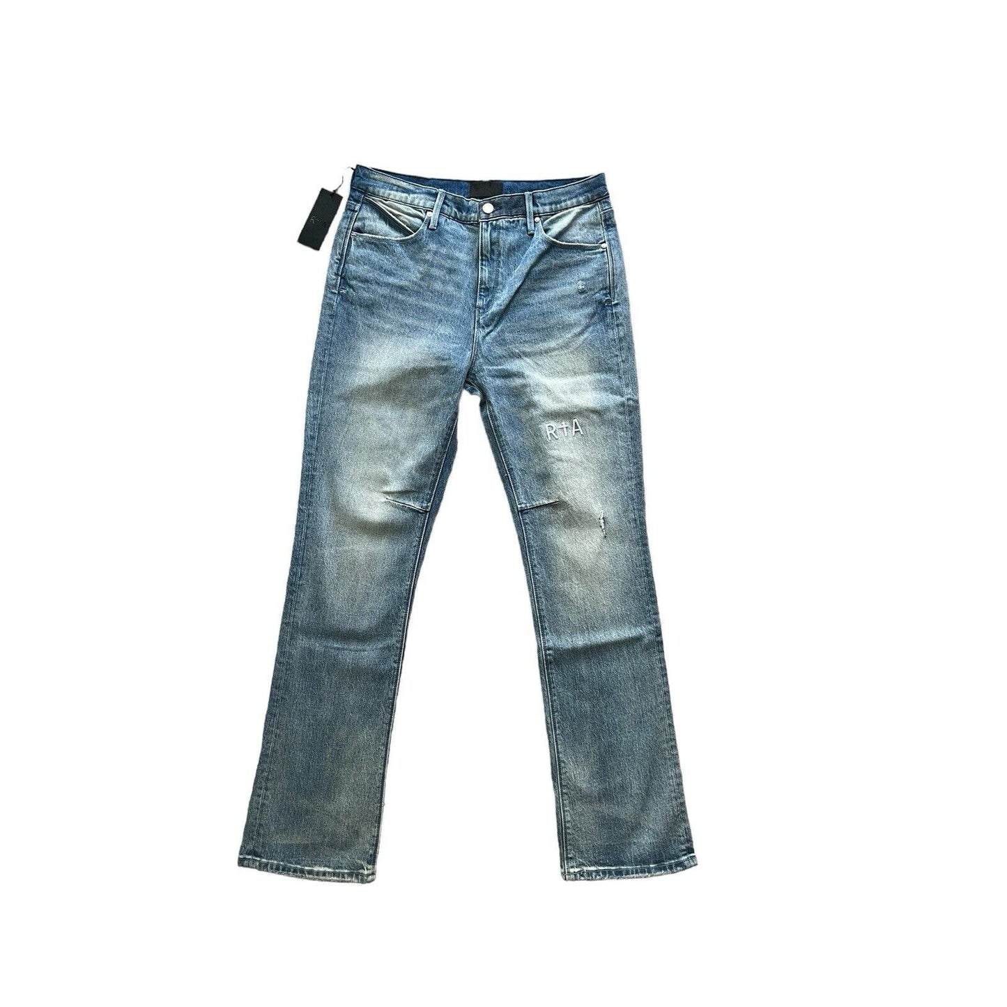 RtA Denis Faded Wash Flared Skinny Jeans