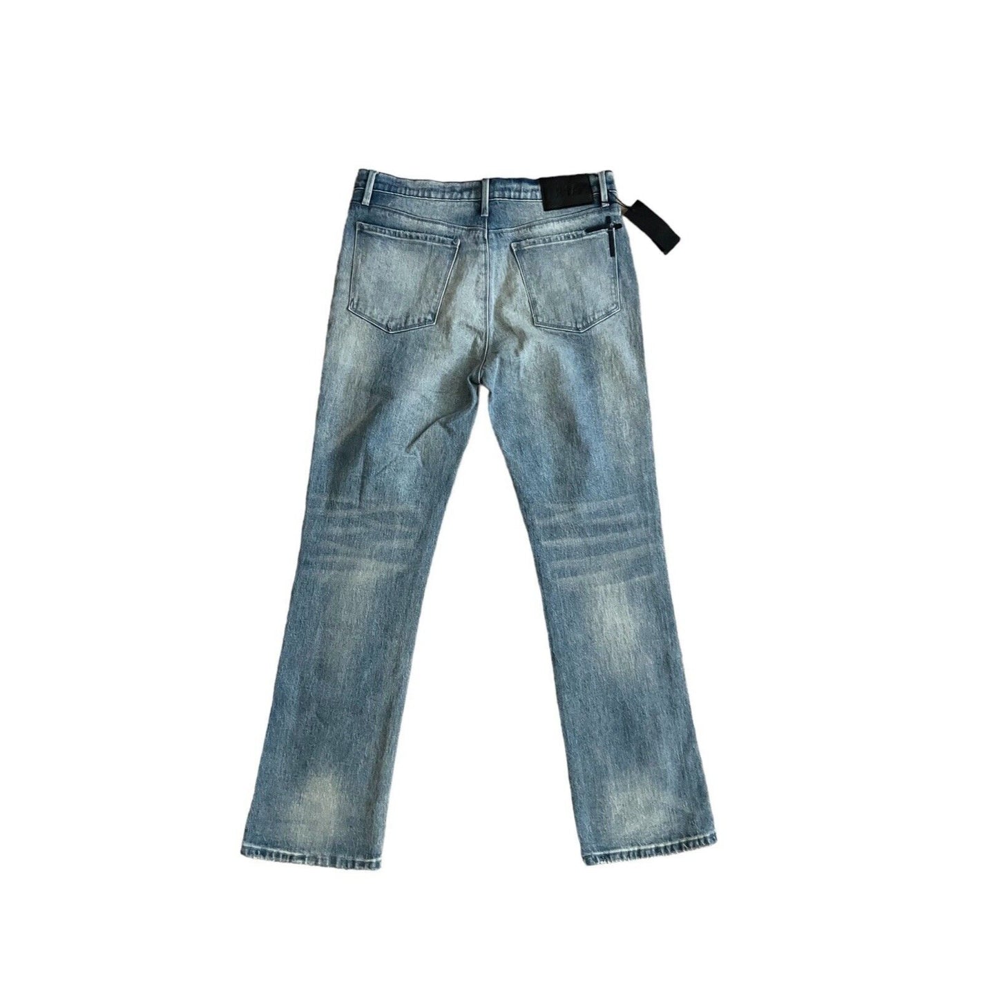 RtA Mens Denis Faded Wash Flared Skinny Jeans Blue