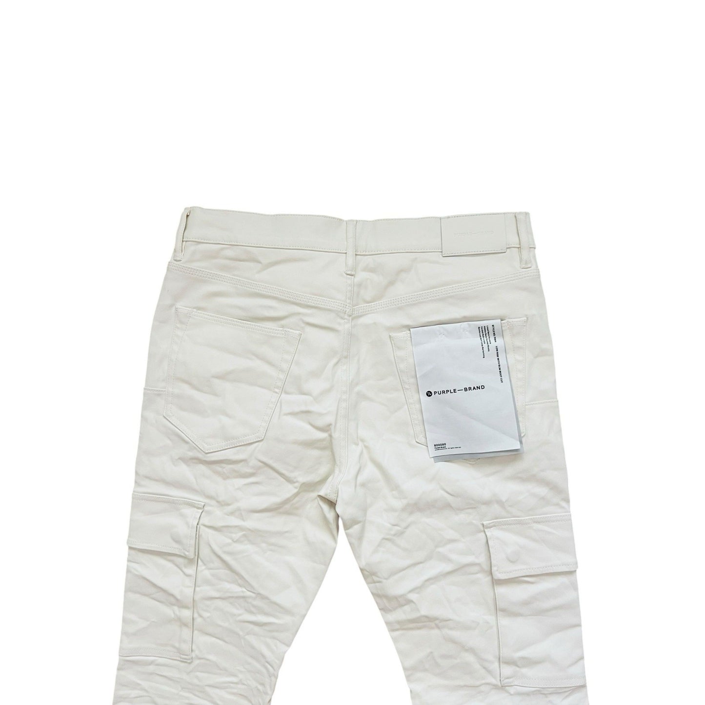 Purple Brand Jeans Patent Film Slim Cargo Bootcut White P004