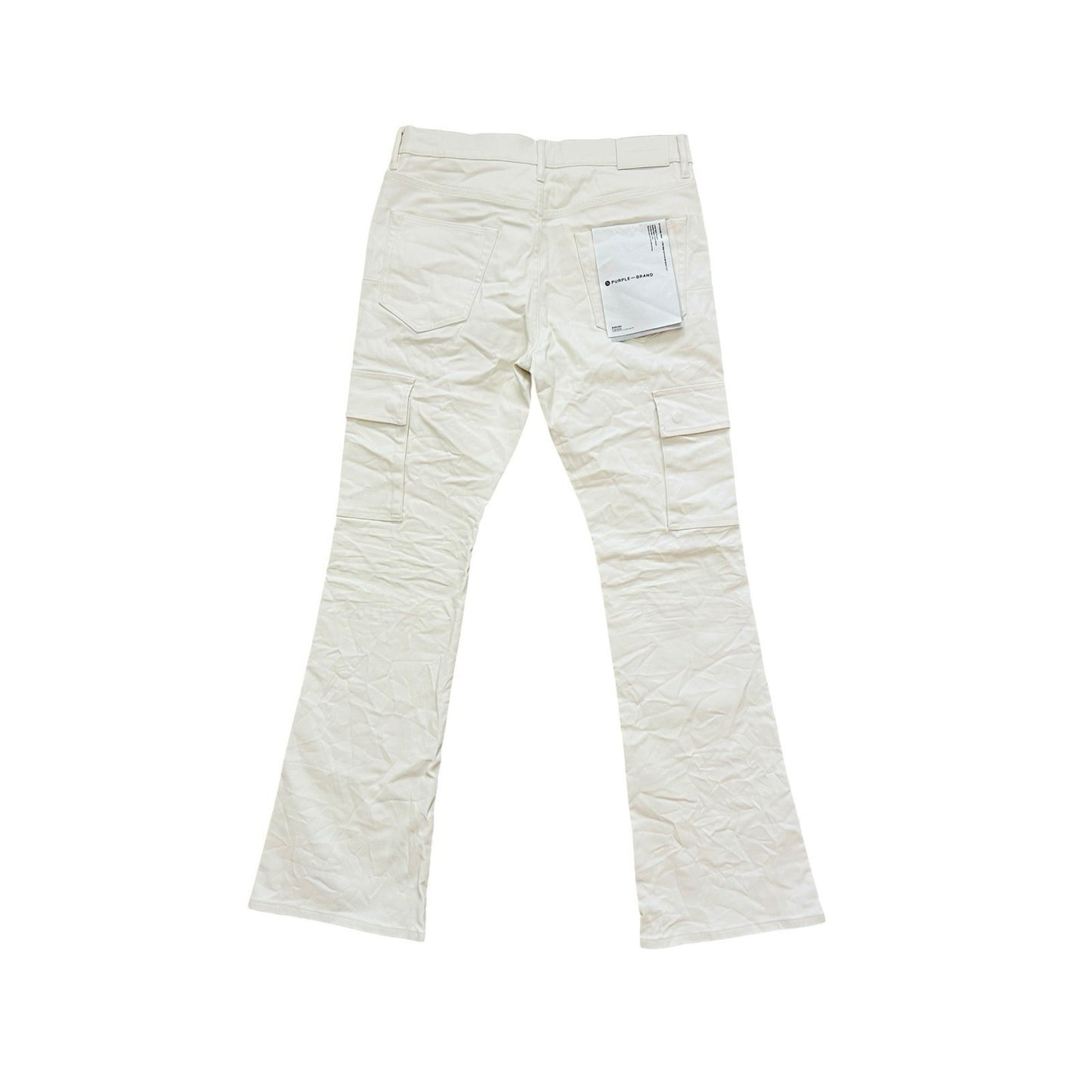 Purple Brand Jeans Patent Film Slim Cargo Bootcut White P004