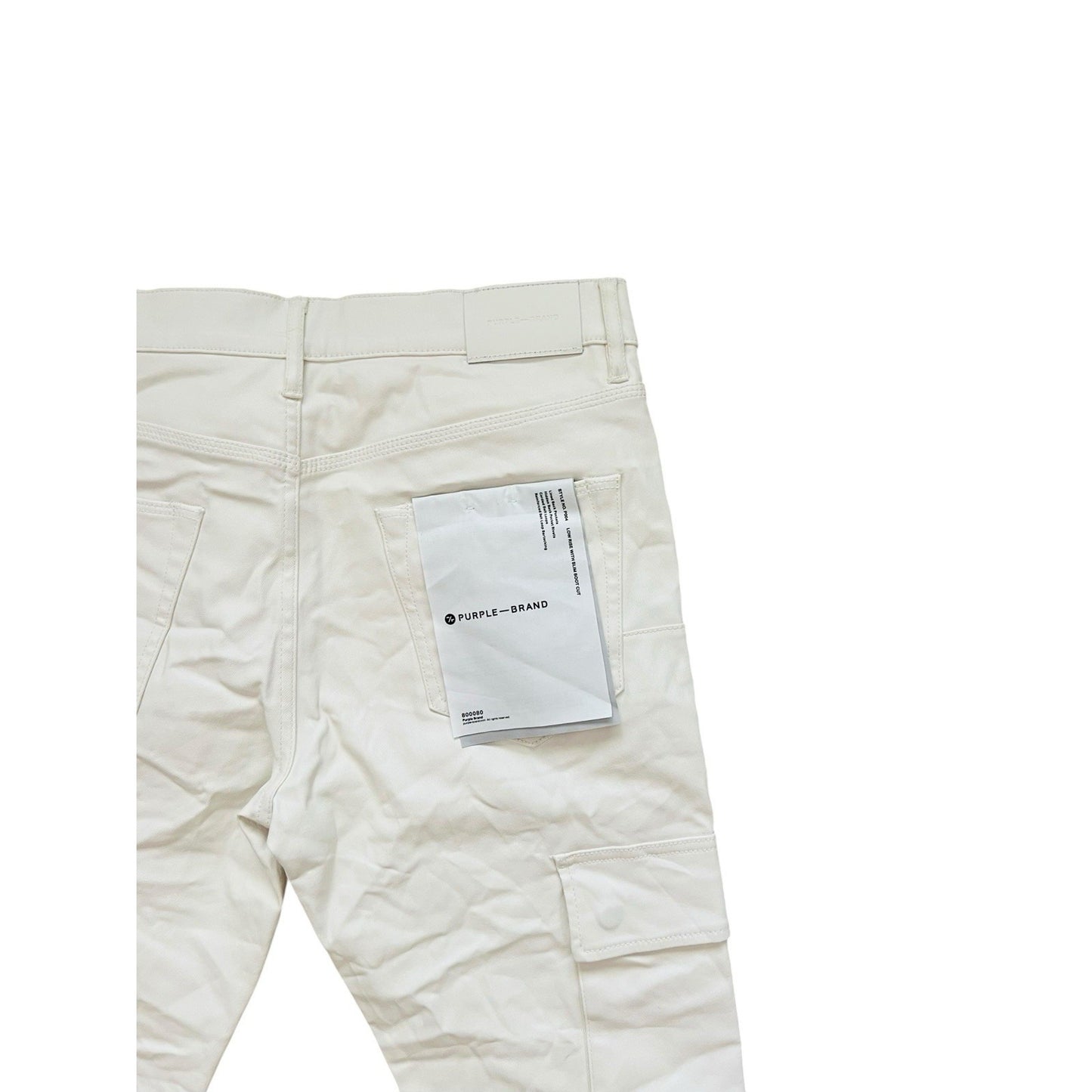 Purple Brand Jeans Patent Film Slim Cargo Bootcut White P004