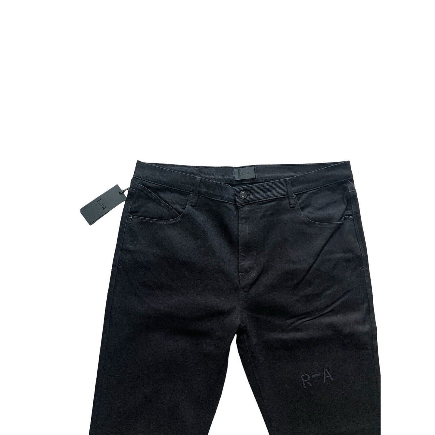 RtA Denis Black Logo Flared Skinny Jeans