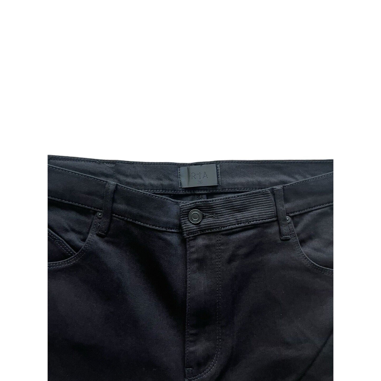 RtA Denis Black Logo Flared Skinny Jeans