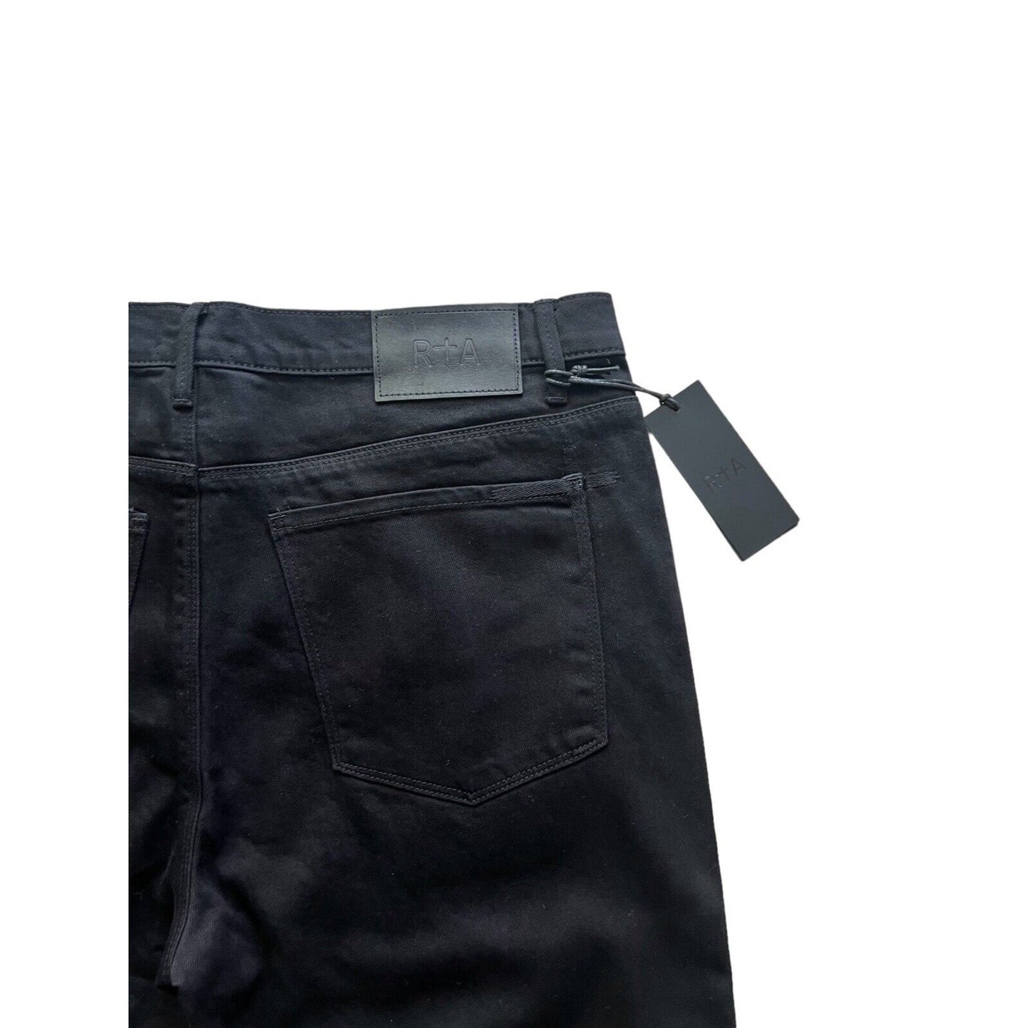RtA Denis Black Logo Flared Skinny Jeans