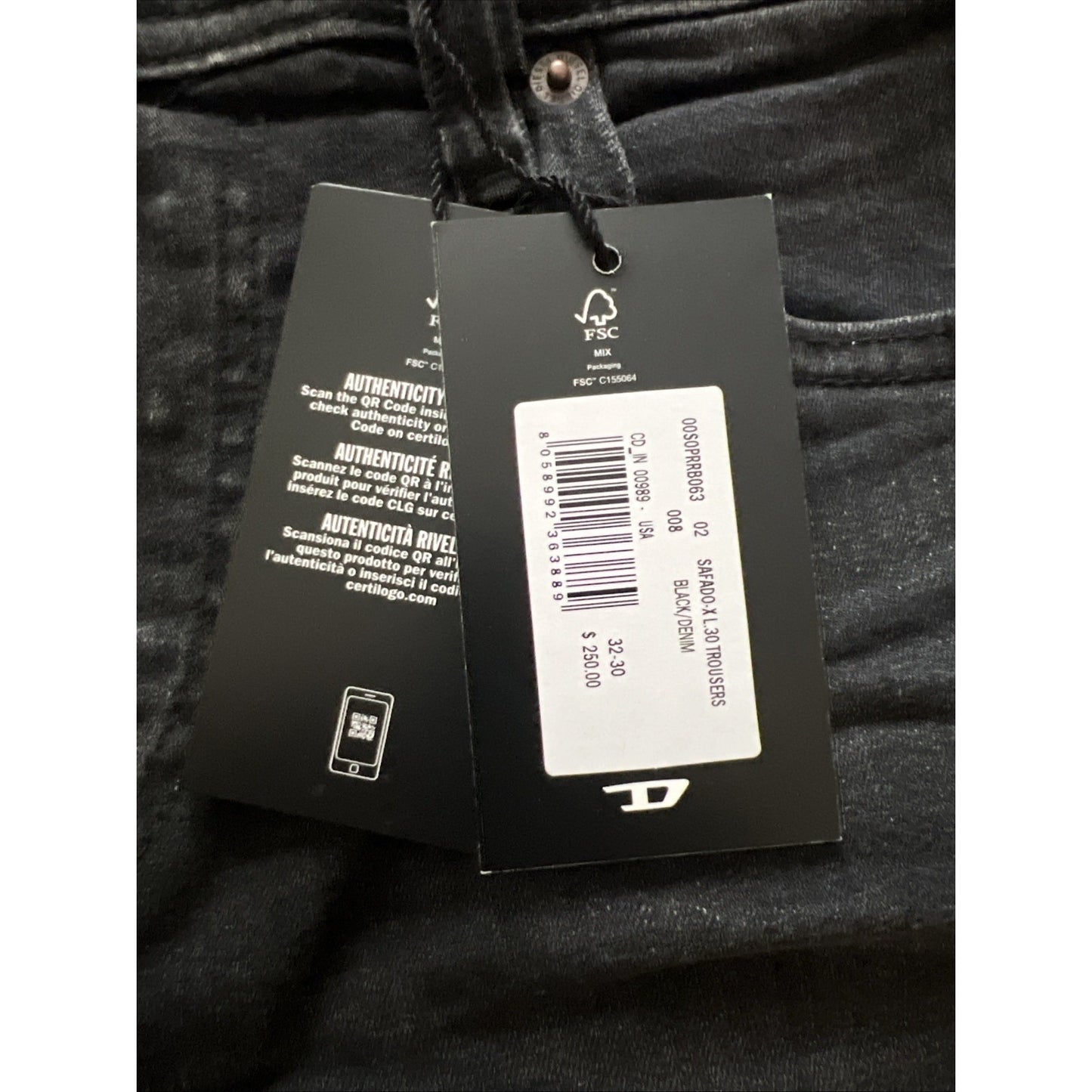 Diesel Safado Straight Fit Jeans Black RB063