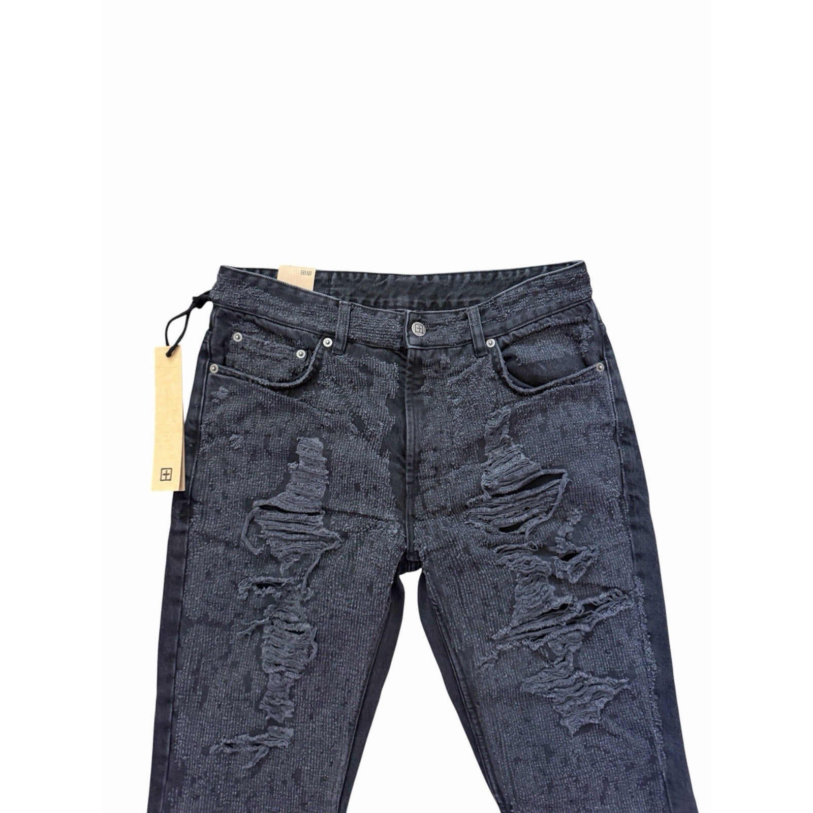 Ksubi Bronko Asher Trashed Bootcut Jeans - Black