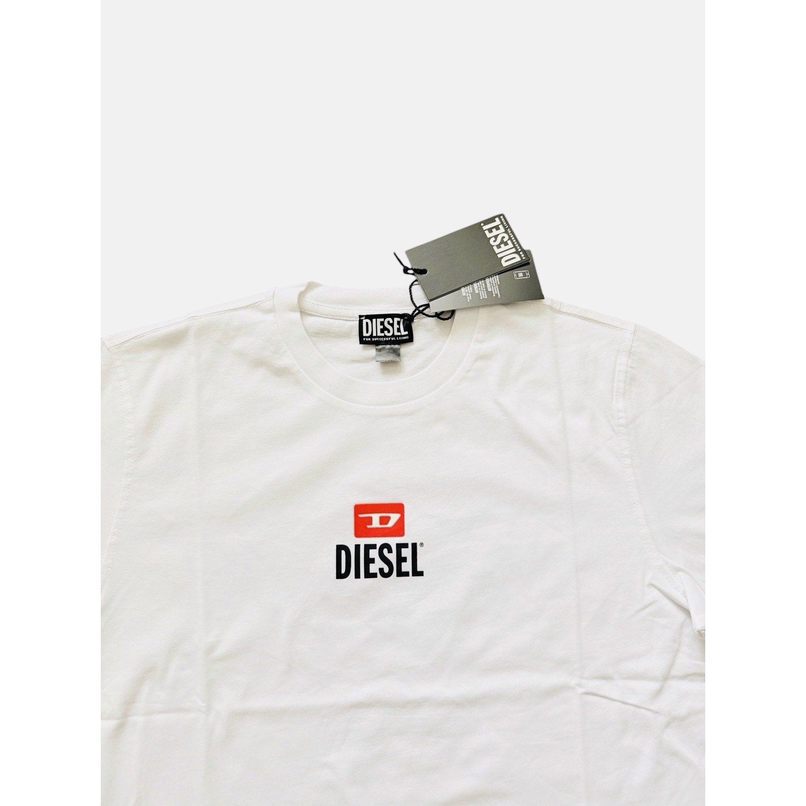 Diesel T-Just Small New D Logo Maglietta T-Shirt $80 White Size M
