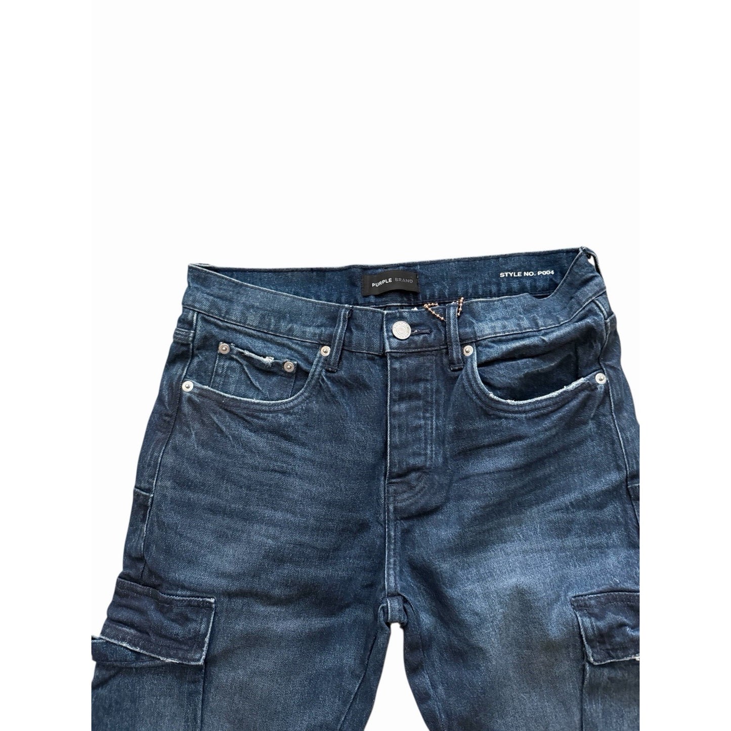 Purple Brand Jeans Coated Cargo Slim Fit Low Rise Flare