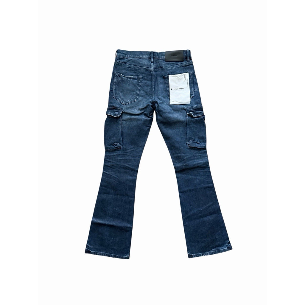 Purple Brand Jeans Coated Cargo Slim Fit Low Rise Flare