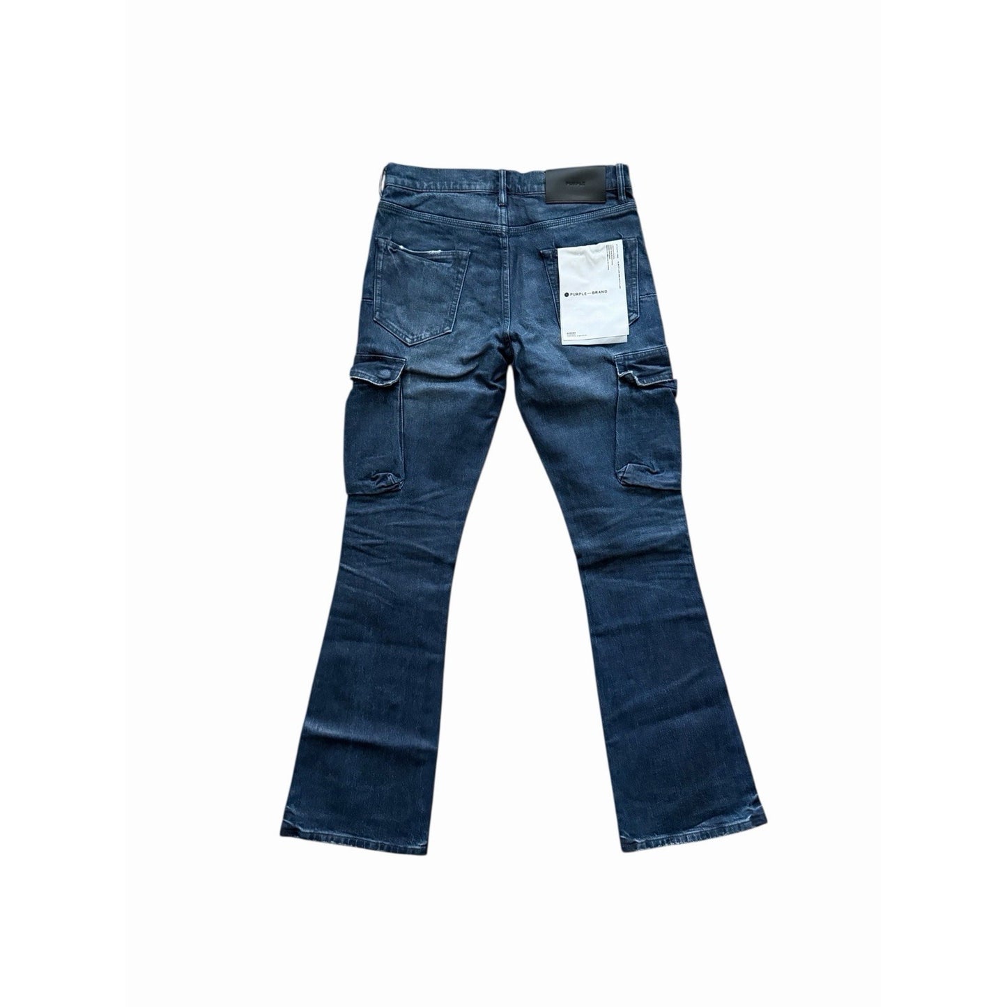 Purple Brand Jeans Coated Cargo Slim Fit Low Rise Flare
