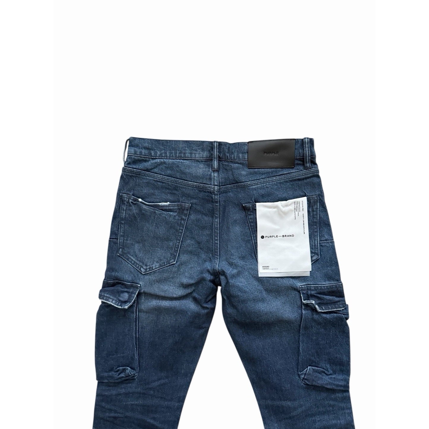 Purple Brand Jeans Coated Cargo Slim Fit Low Rise Flare
