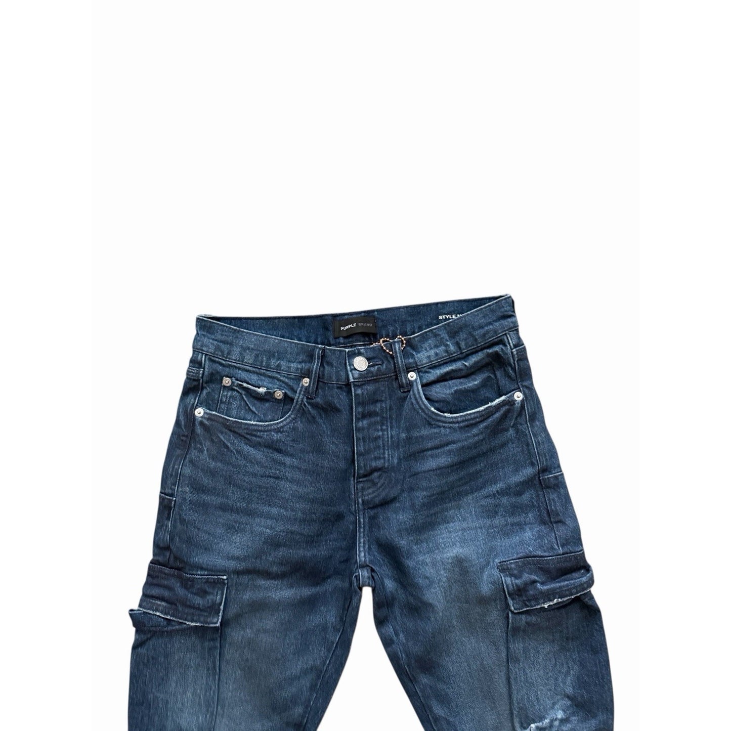 Purple Brand Jeans Coated Cargo Slim Fit Low Rise Flare