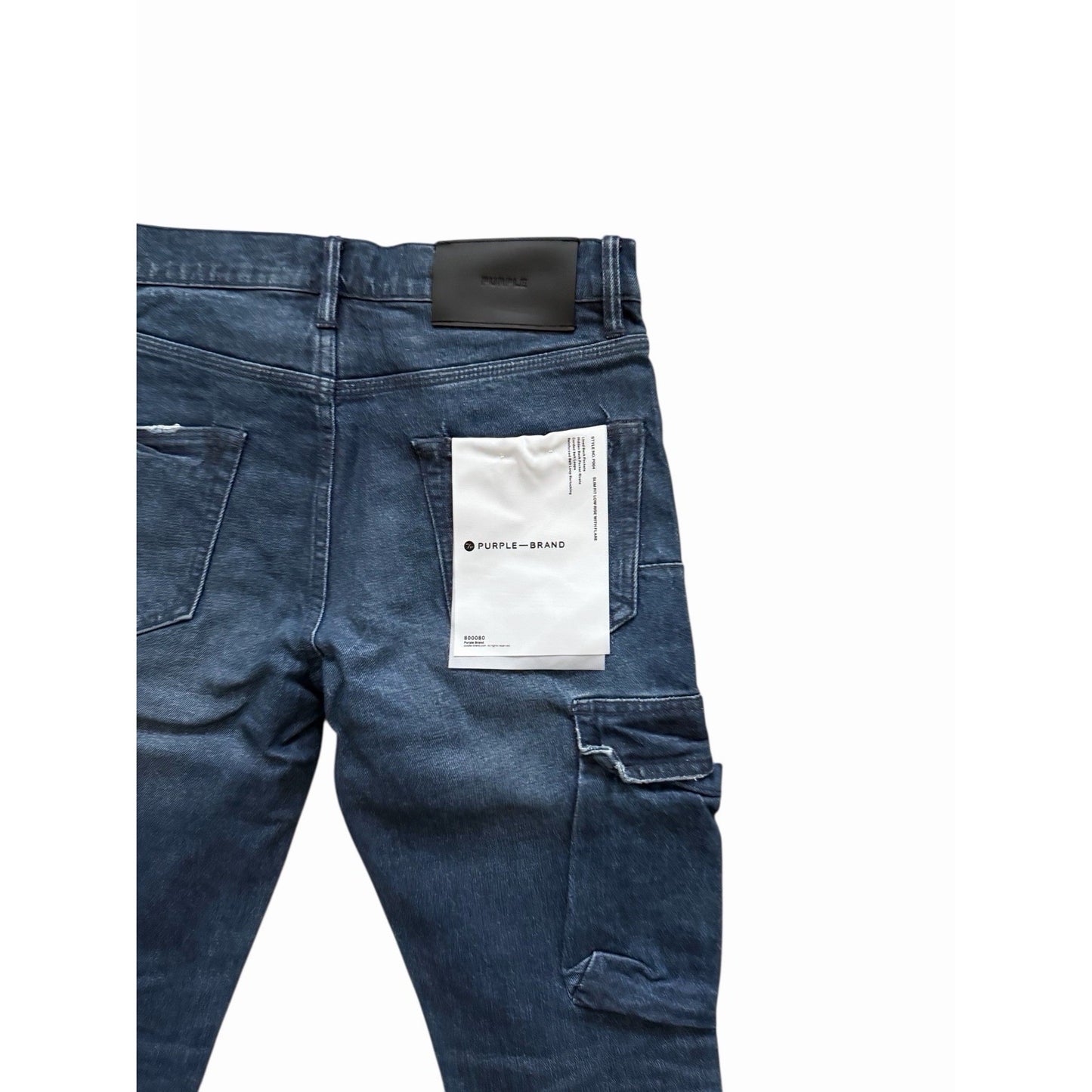 Purple Brand Jeans Coated Cargo Slim Fit Low Rise Flare