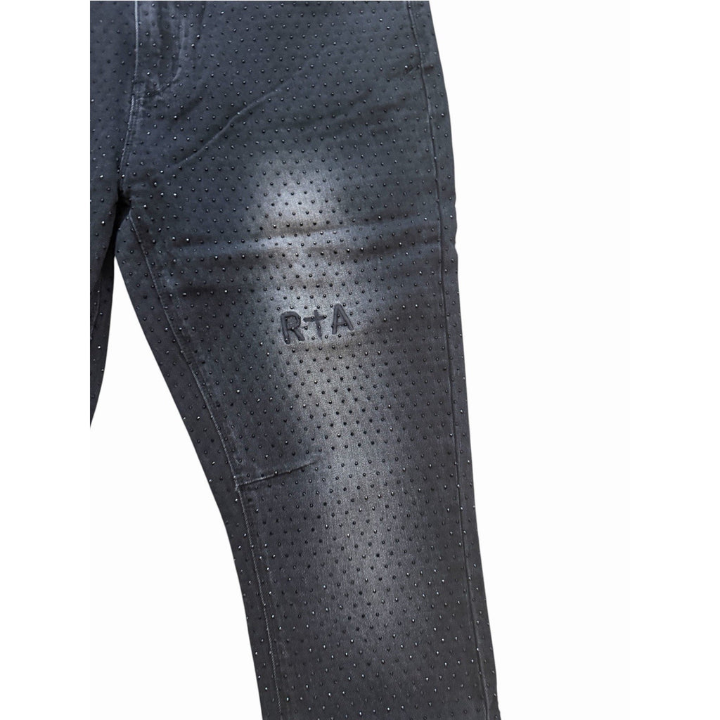 RtA Mens Bryant Crystal Embellished Skinny Jeans $280 Size 36x32 (36x32)