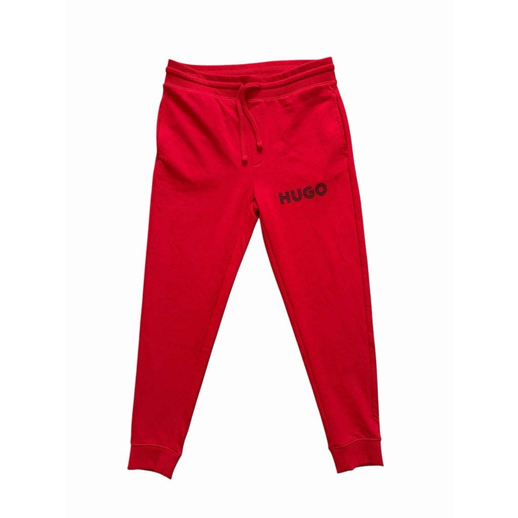 Hugo Boss Dramtol Drawstring Waist Cotton Blend Joggers Red