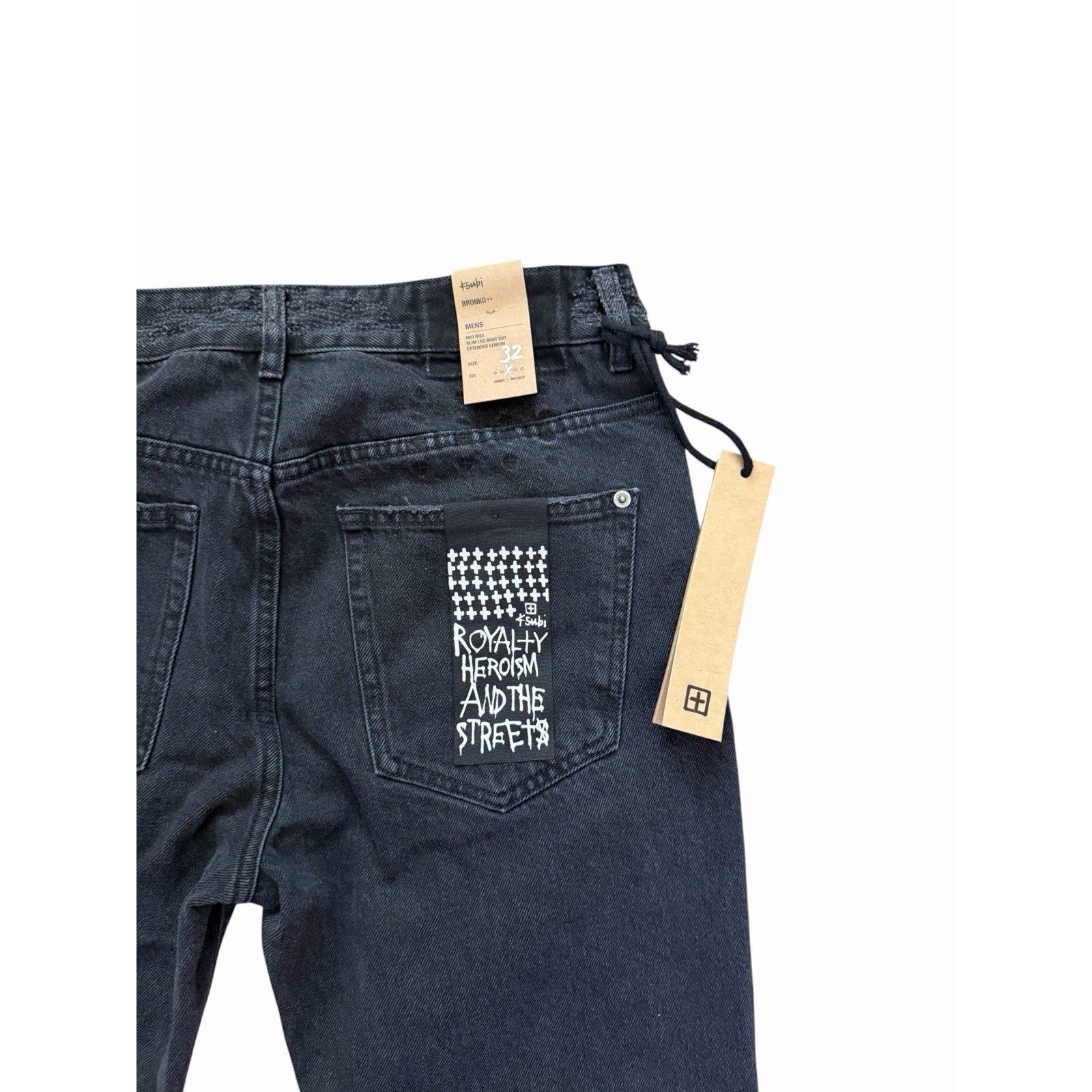 Ksubi Bronko Asher Trashed Bootcut Jeans - Black