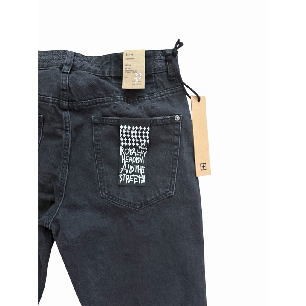 Ksubi Bronko Asher Trashed Bootcut Jeans - Black
