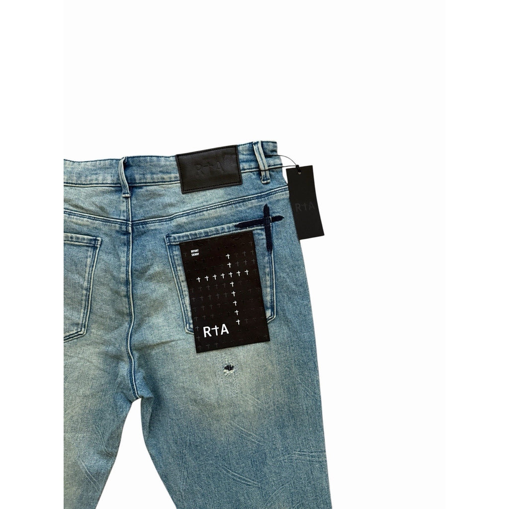 RtA Exodus D-Bryant Logo Skinny Jeans - Blue