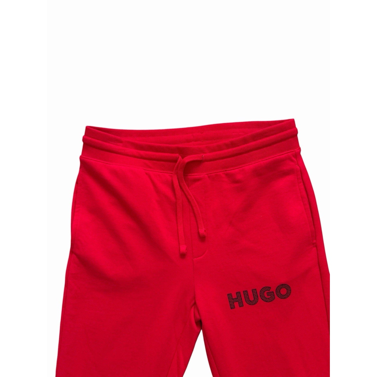 Hugo Boss Dramtol Drawstring Waist Cotton Blend Joggers Red