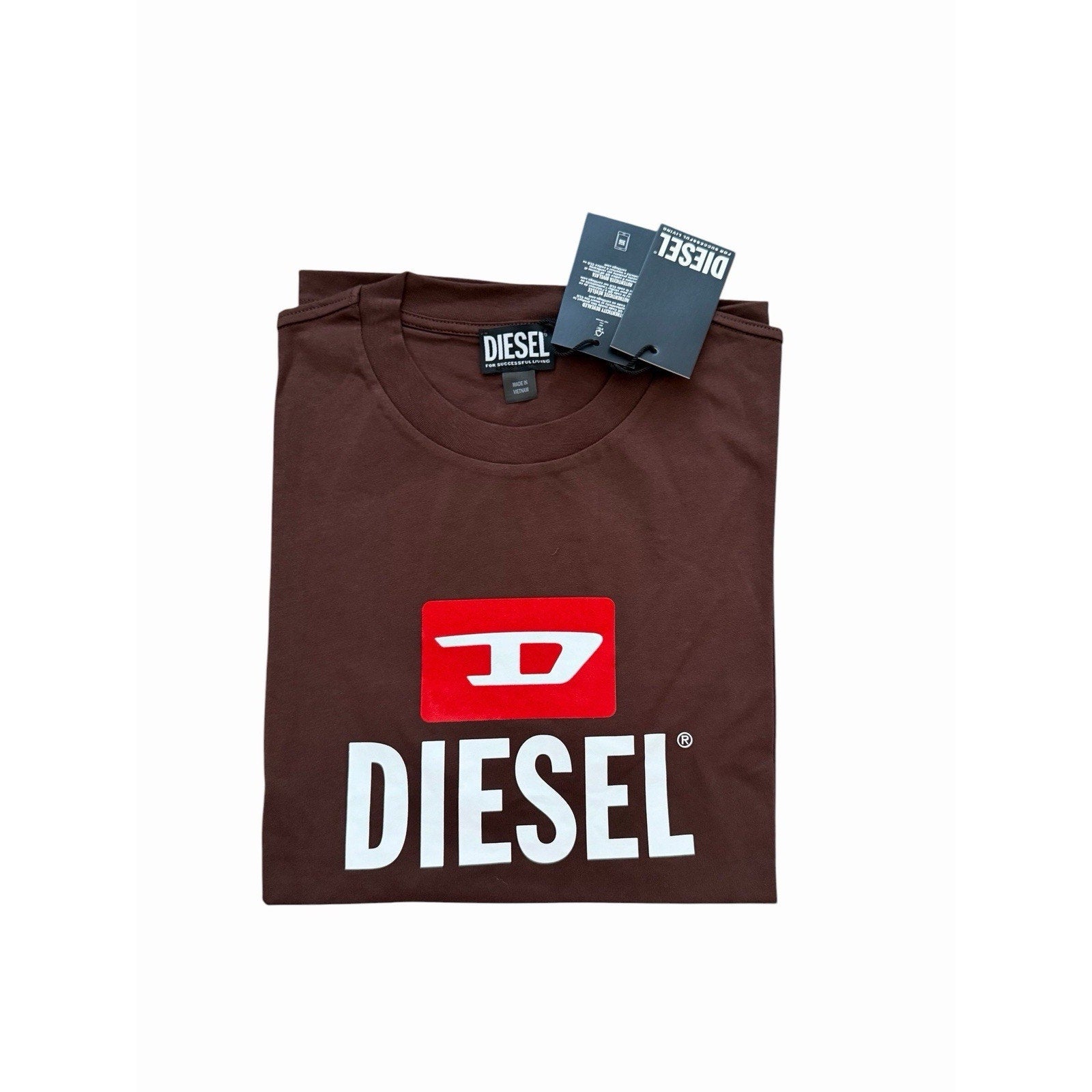 Diesel T-Just D Logo Flock Maglietta T-Shirt - Chicory Coffee