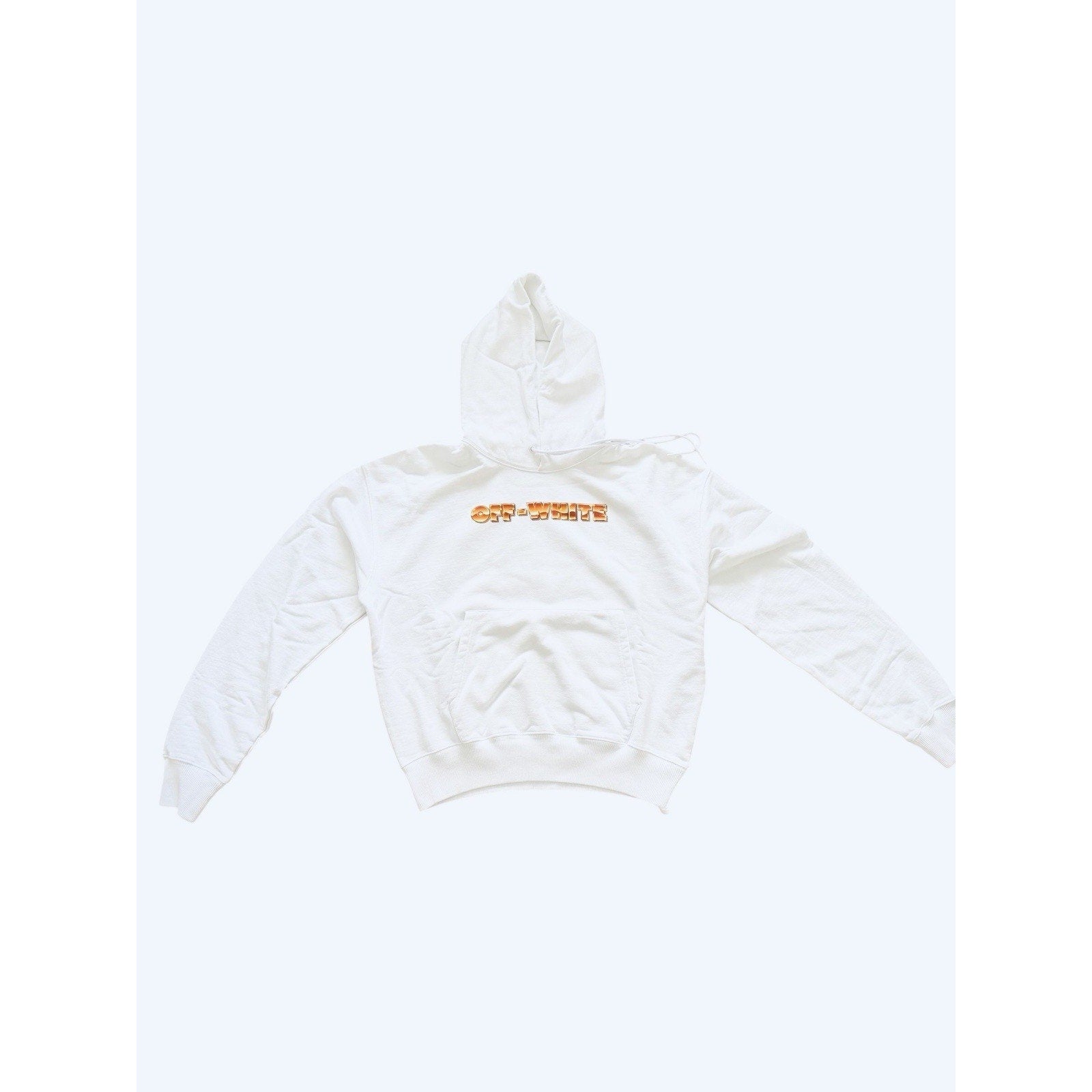Off White c\o Virgil Abloh Orange Metal Over Hood Arrow Hoodie White