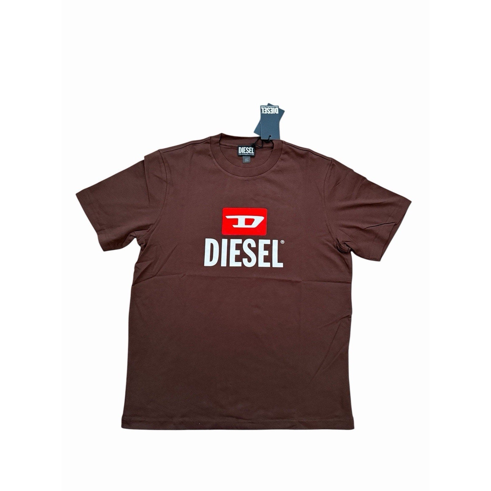 Diesel T-Just D Logo Flock Maglietta T-Shirt - Chicory Coffee