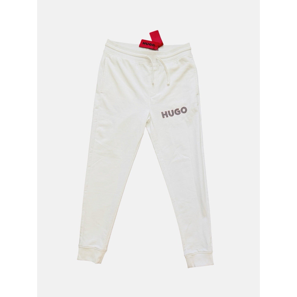 Hugo Boss Dramtol Drawstring Waist Cotton Blend Joggers White