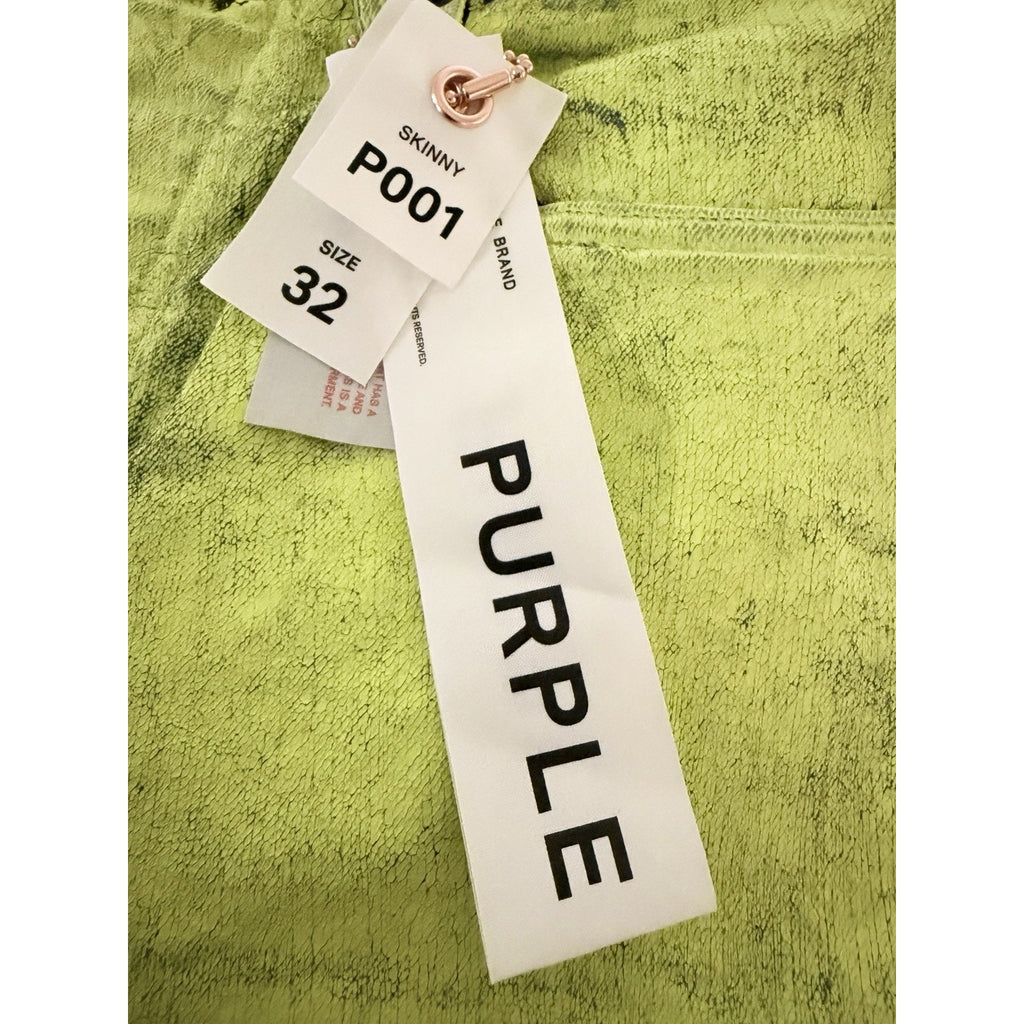 Purple Brand Paint Job Skinny Jeans - Neon Green