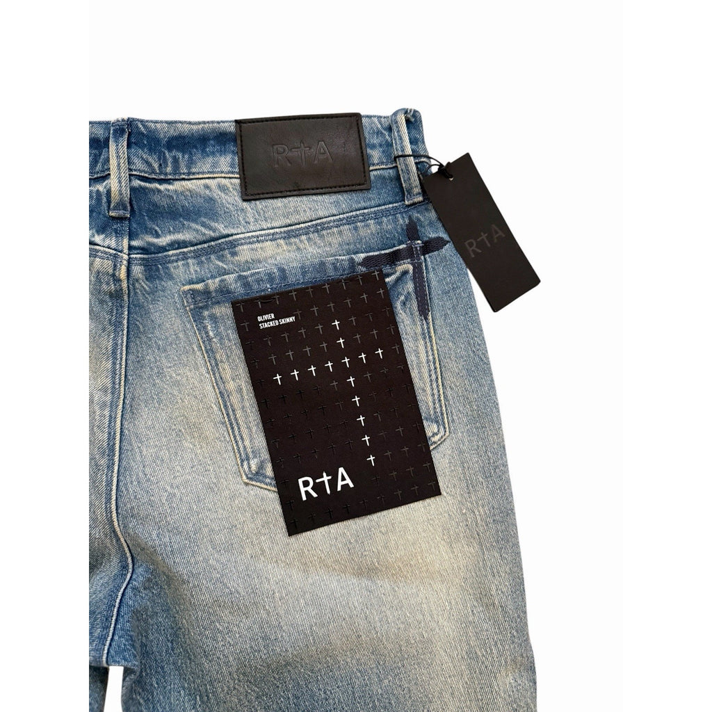 RtA Clayton Olivier Stacked Skinny Jeans - Medium Blue