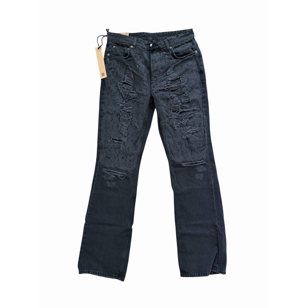 Ksubi Bronko Asher Trashed Bootcut Jeans - Black