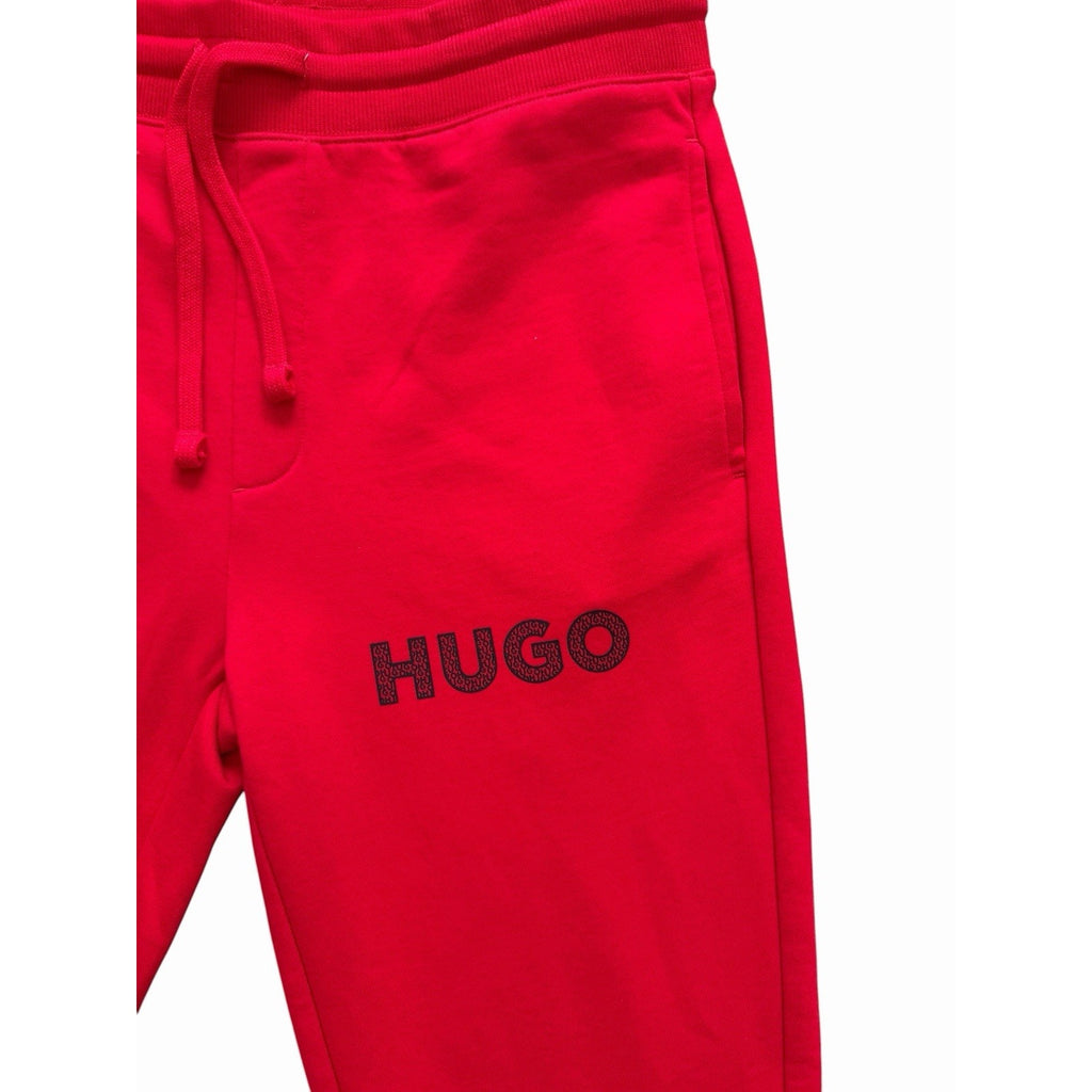 Hugo Boss Dramtol Drawstring Waist Cotton Blend Joggers Red