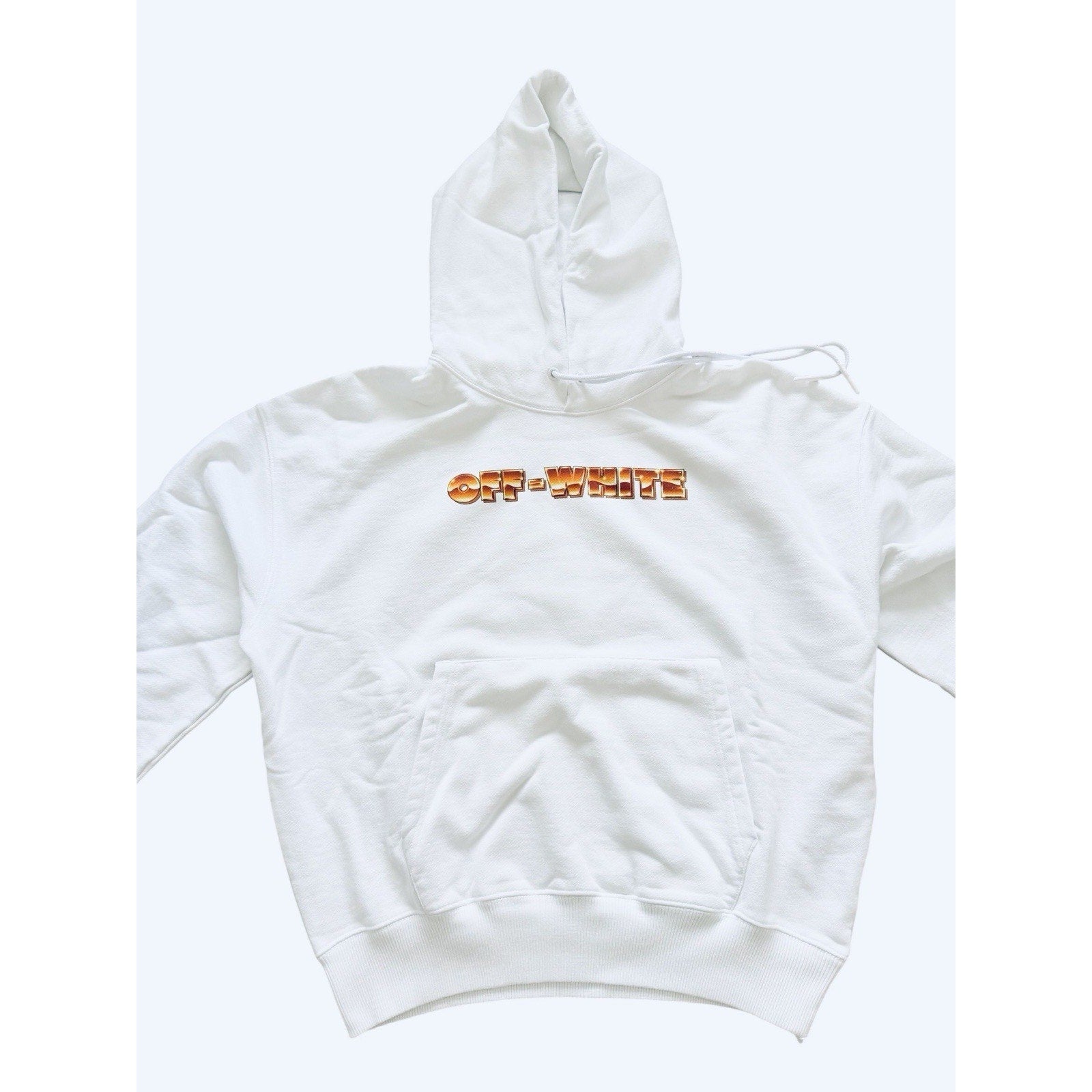 Off White c\o Virgil Abloh Orange Metal Over Hood Arrow Hoodie White