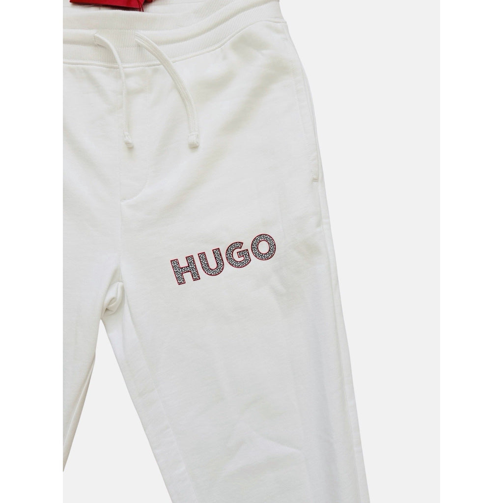 Hugo Boss Dramtol Drawstring Waist Cotton Blend Joggers White