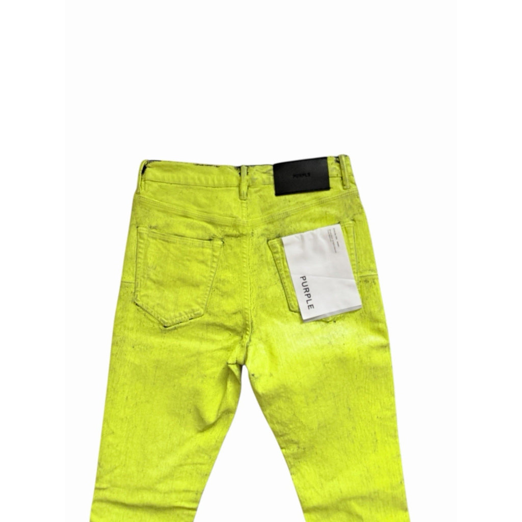 Purple Brand Paint Job Skinny Jeans - Neon Green