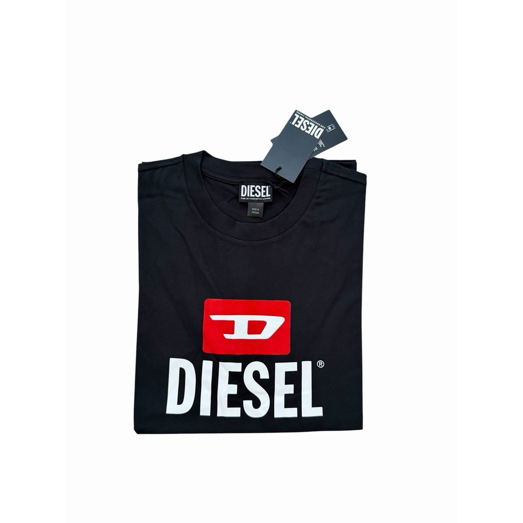 Diesel T-Just D Logo Flock Maglietta T-Shirt - Black