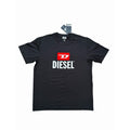 Diesel T-Just D Logo Flock Maglietta T-Shirt NWT $80 Black Size M