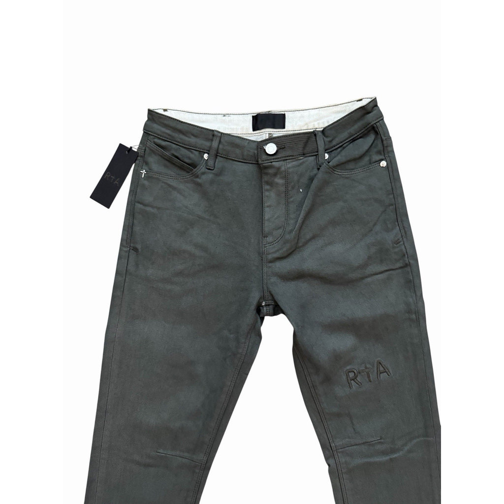 RtA Bryant Dusty Olive Triple Cross Skinny Jeans
