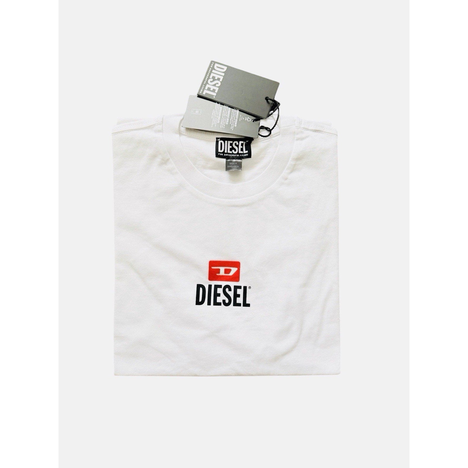 Diesel T-Just Small New D Logo Maglietta T-Shirt $80 White Size M