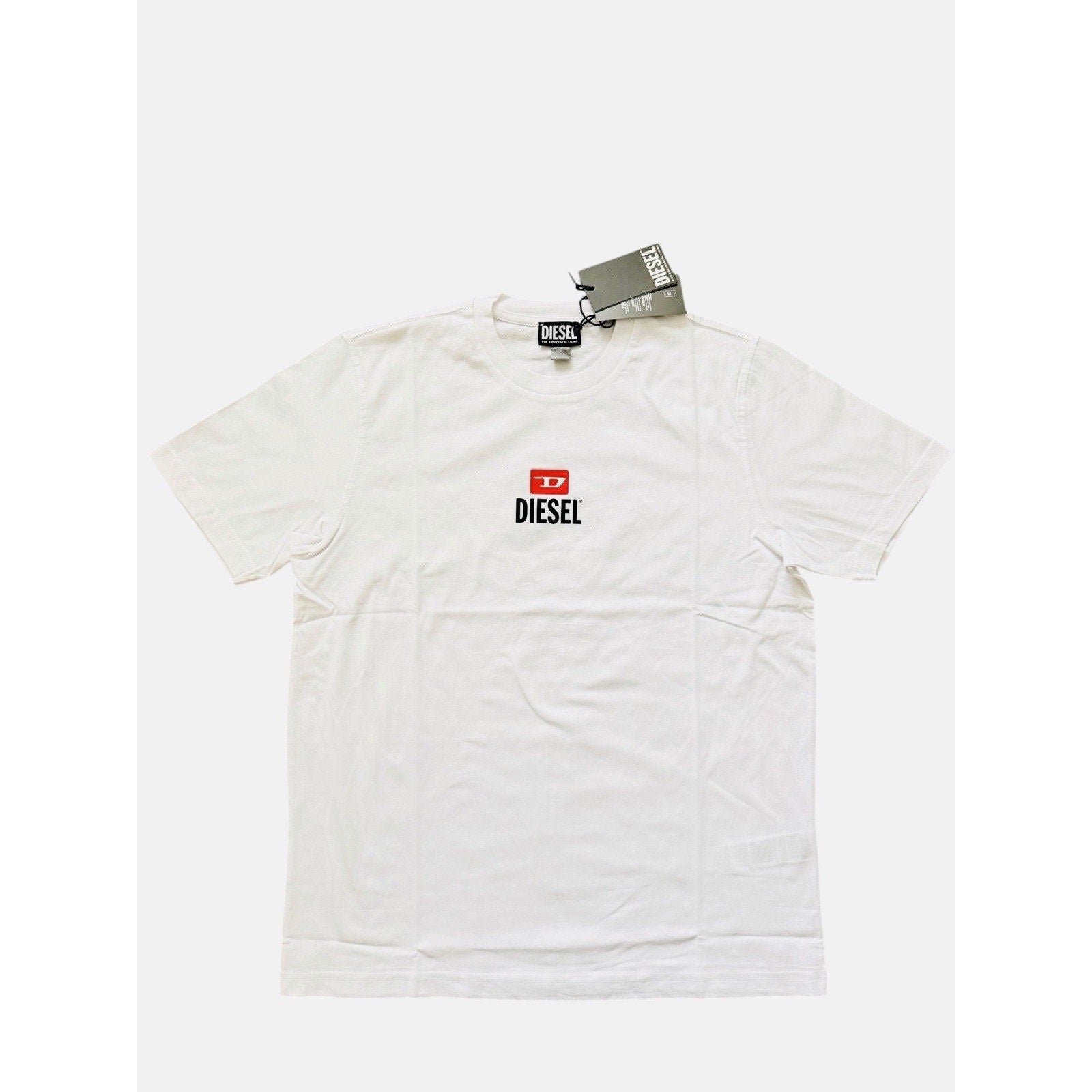 Diesel T-Just Small New D Logo Maglietta T-Shirt $80 White Size M