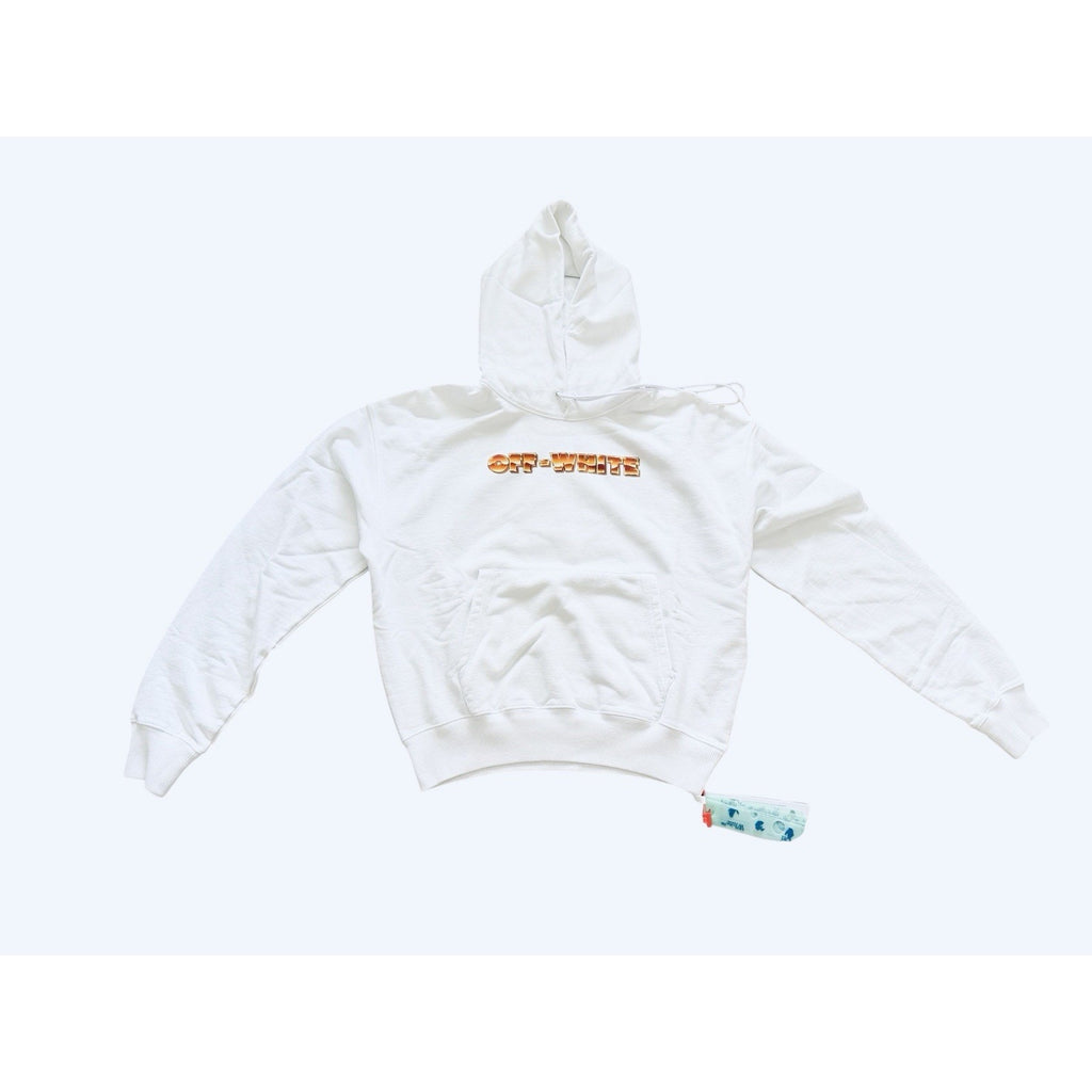Off White c\o Virgil Abloh Orange Metal Over Hood Arrow Hoodie White