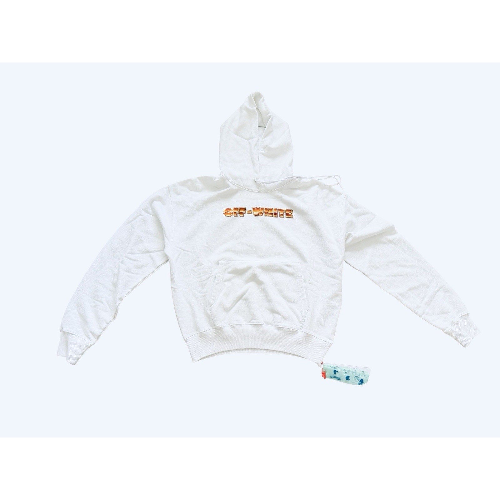 Off White c\o Virgil Abloh Orange Metal Over Hood Arrow Hoodie White