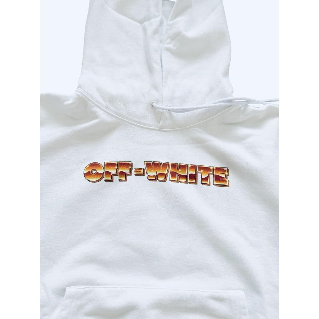 Off White c\o Virgil Abloh Orange Metal Over Hood Arrow Hoodie White
