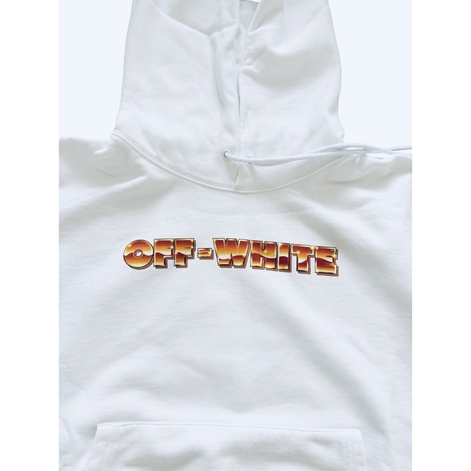 Off White c\o Virgil Abloh Orange Metal Over Hood Arrow Hoodie White