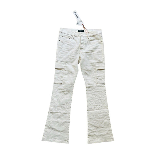 Purple Brand Jeans Mens Patent Film Cargo Flare Bootcut P004
