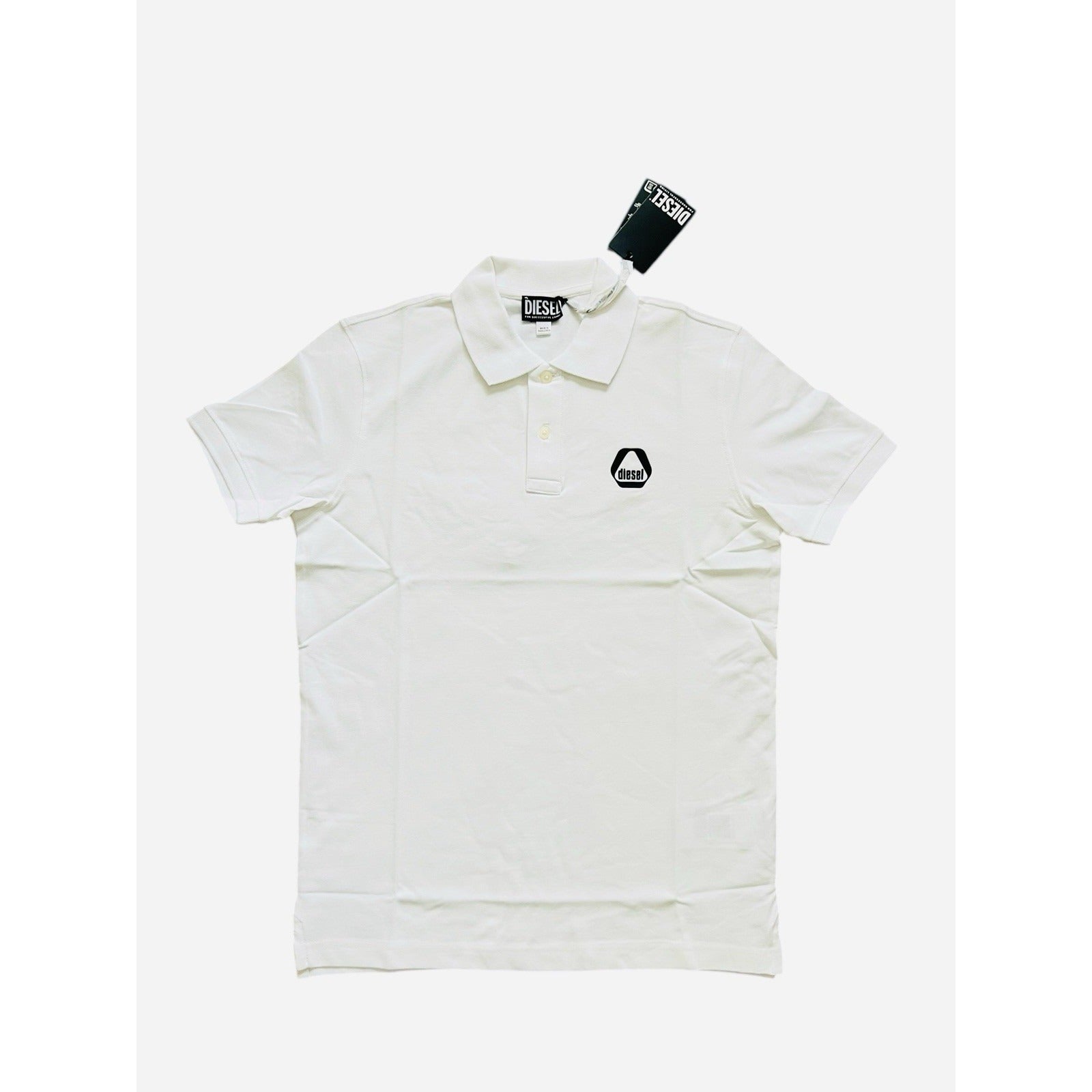 Diesel Mens T-Smith Polo Shirt White