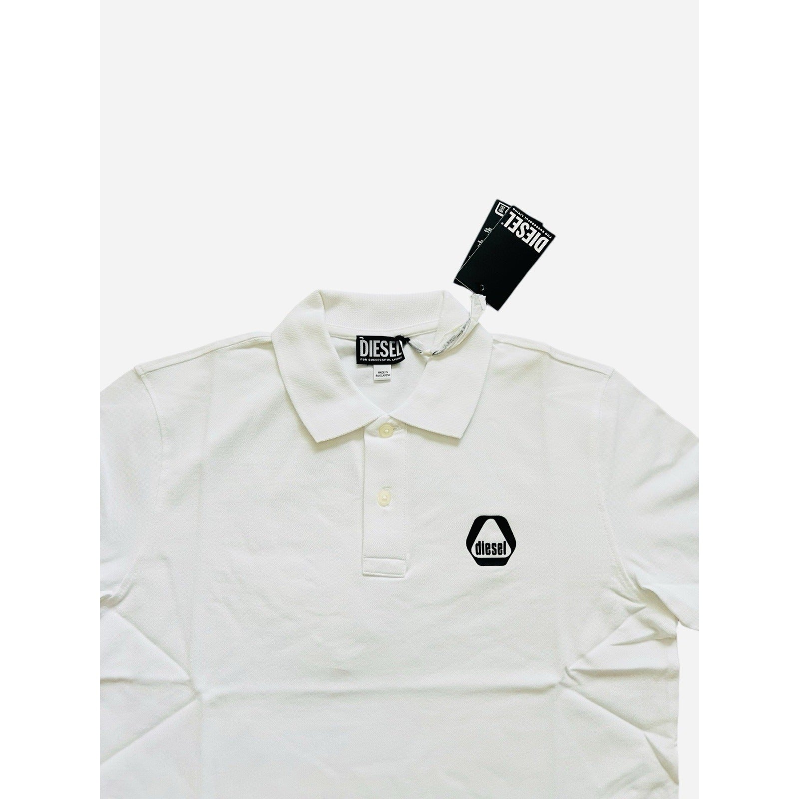Diesel Mens T-Smith Polo Shirt White