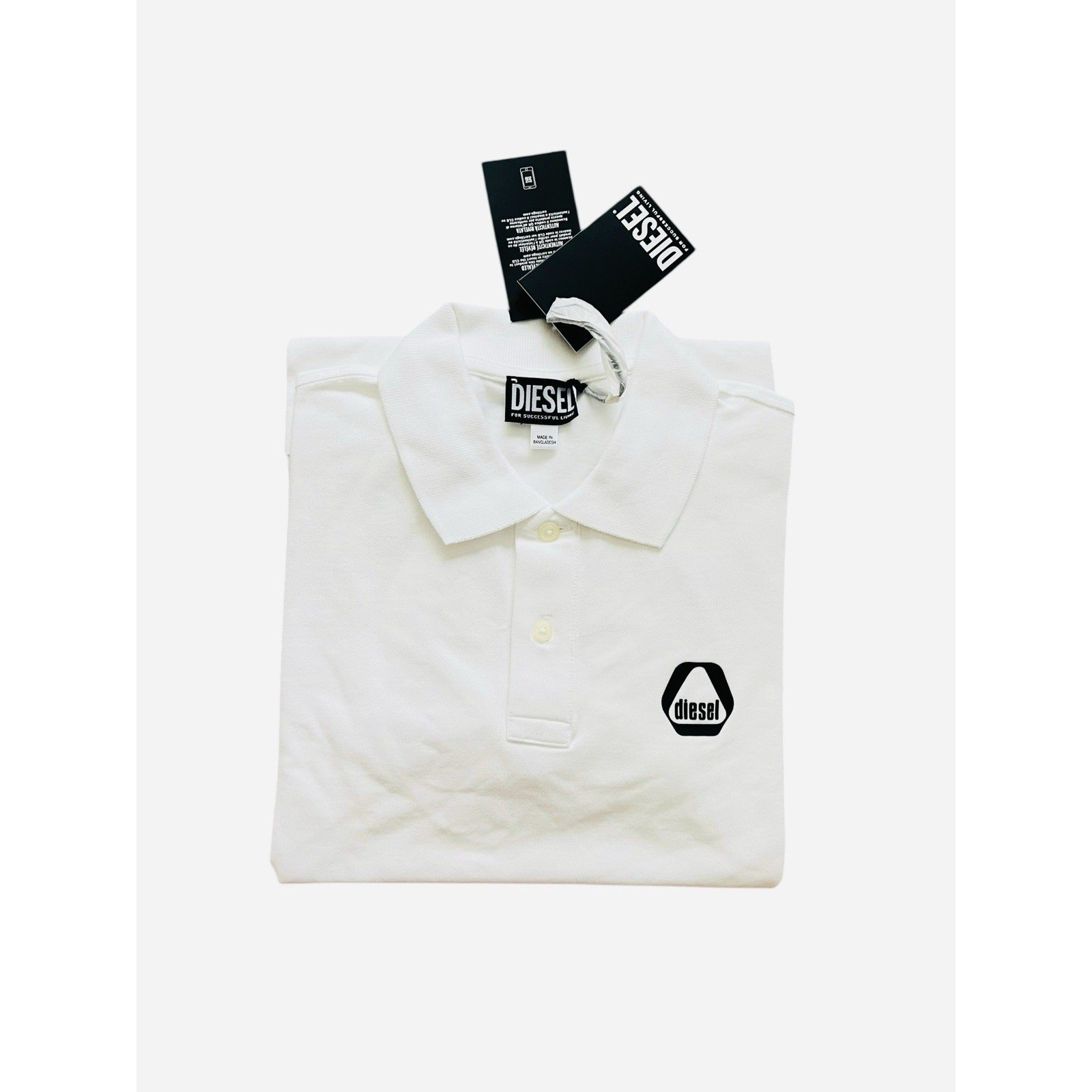 Diesel Mens T-Smith Polo Shirt White