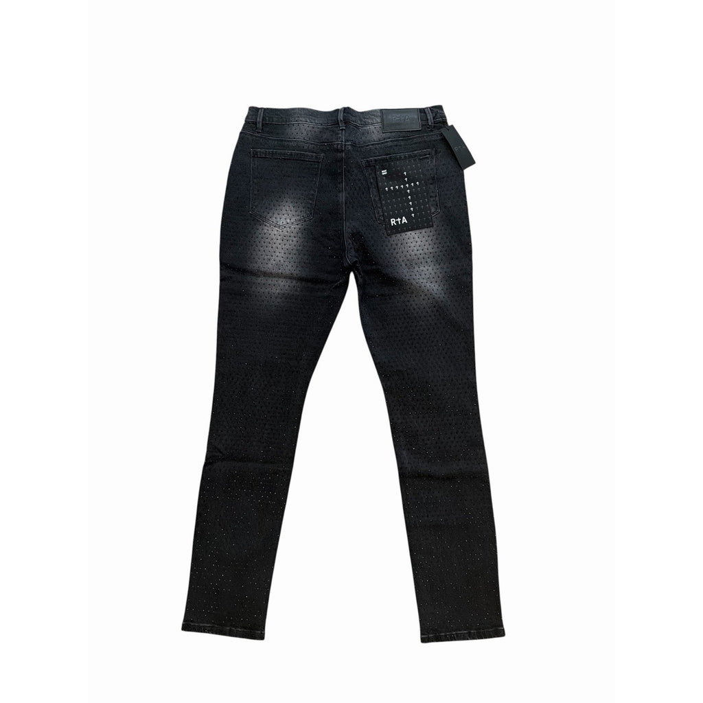 RtA Mens Bryant Crystal Embellished Skinny Jeans $280 Size 36x32 (36x32)