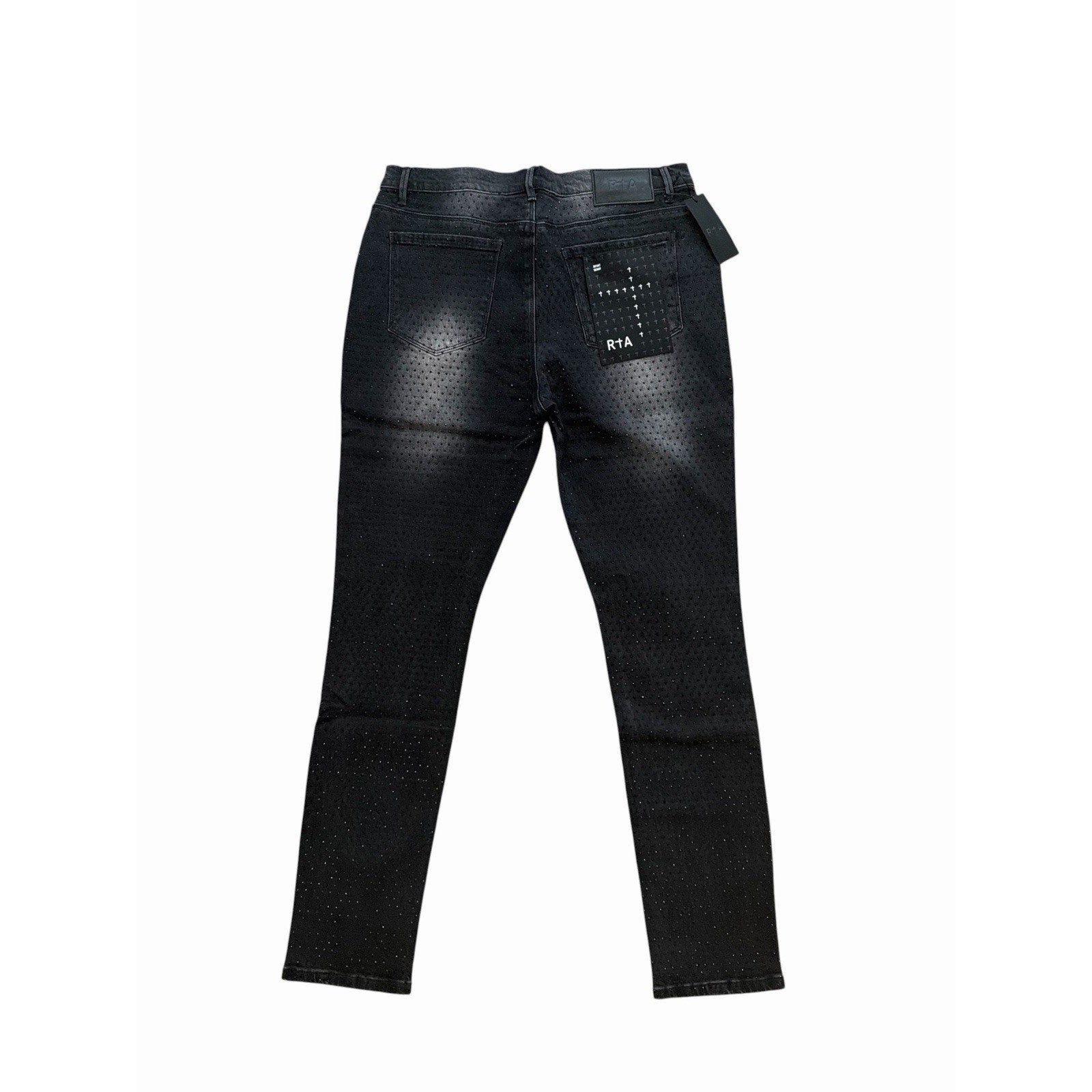 RtA Mens Bryant Crystal Embellished Skinny Jeans $280 Size 36x32 (36x32)