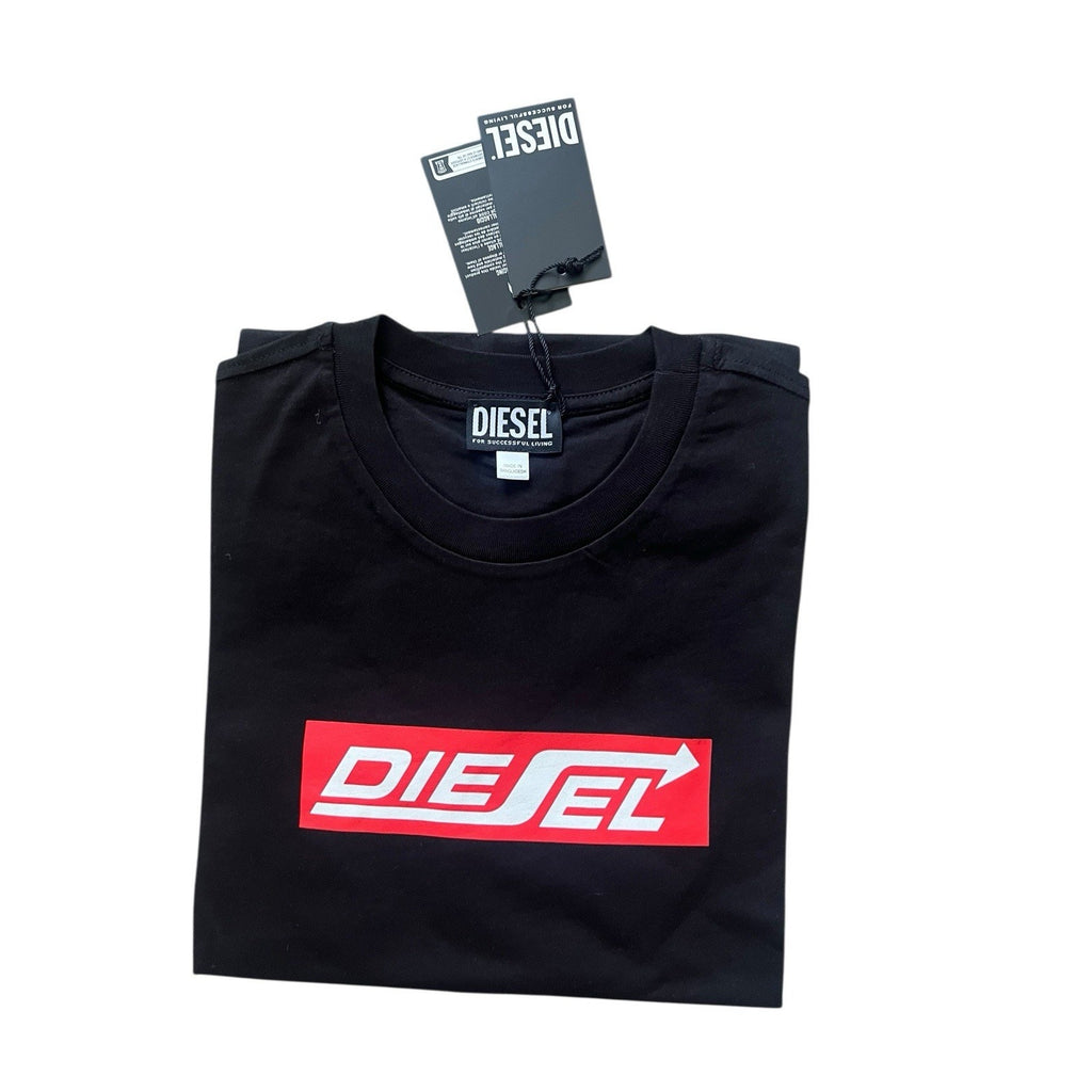 Diesel T-Just Off Box Logo T-Shirt $80 Black Size L